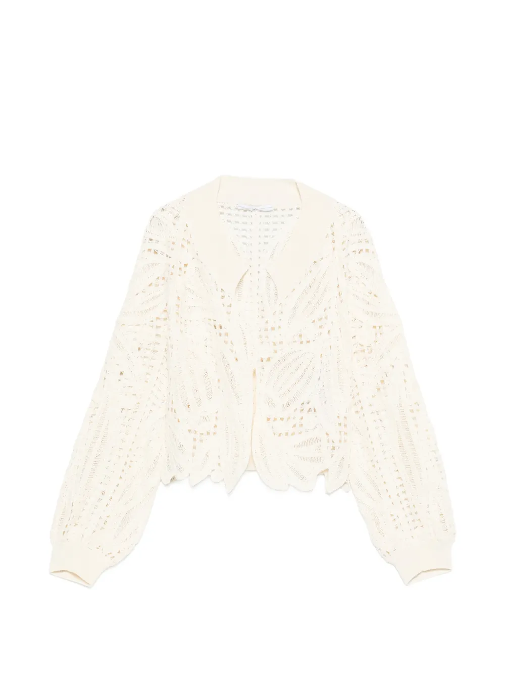 High open-work scalloped cardigan - Toni neutri