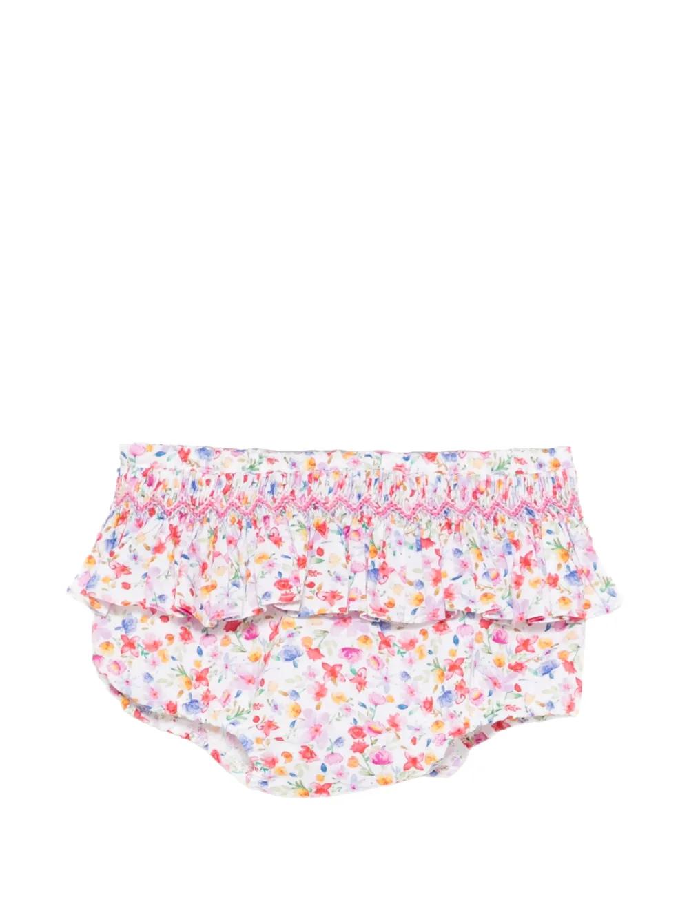 Siola floral-print ruffled-detail bloomers - Bianco