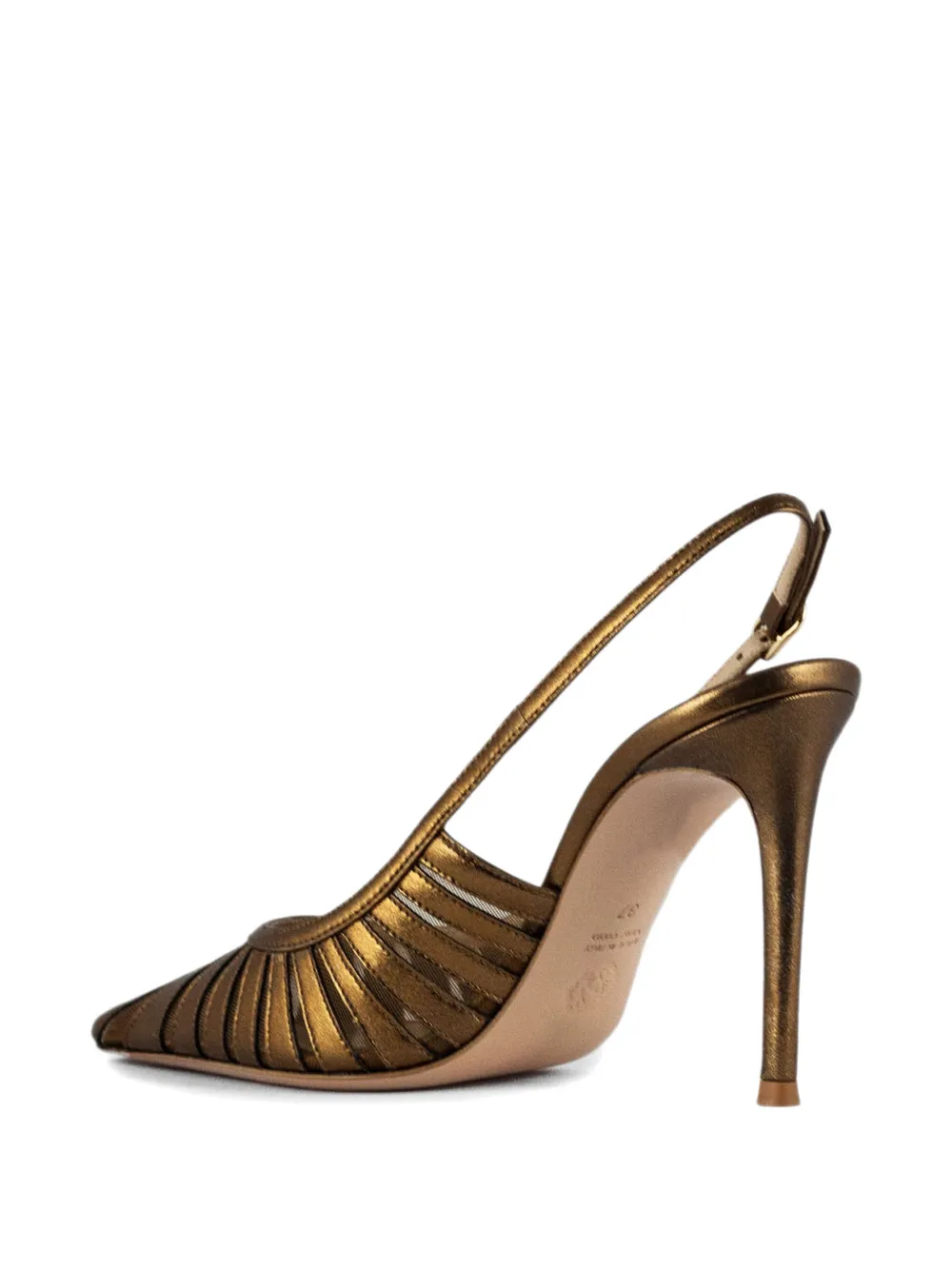 Roberto Festa Pumps met bandje en hak Goud