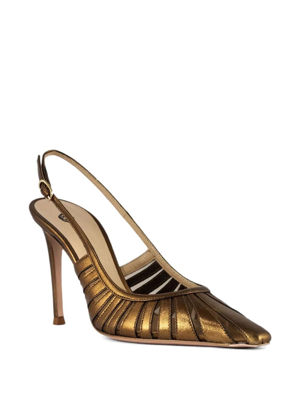 Roberto Festa Pumps met bandje en hak Goud