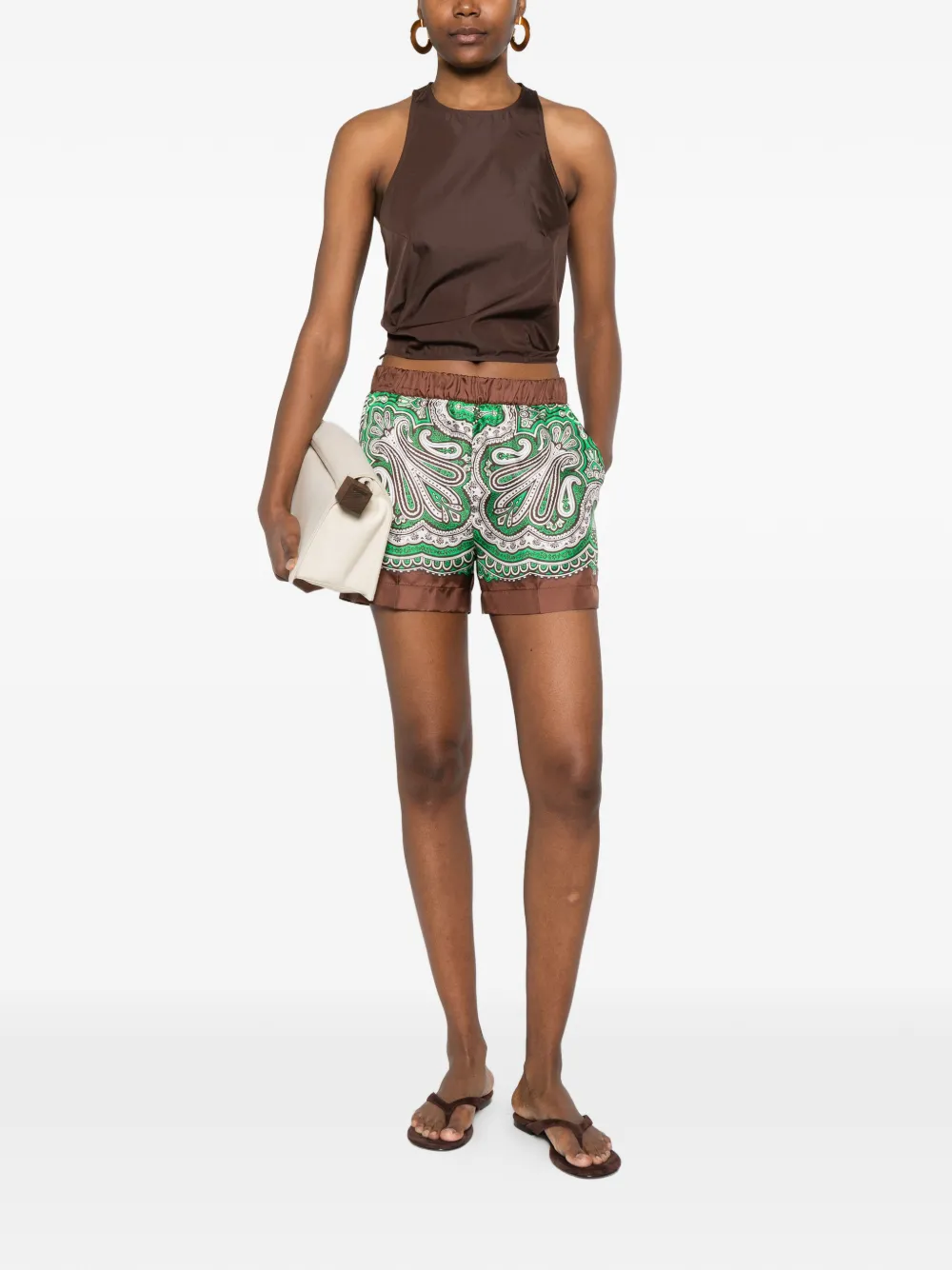  P.a.r.o.s.h. Paisley Print Shorts - Green 