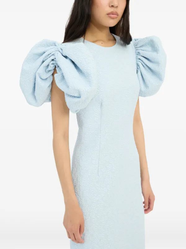 blue puffy dress ROTATE BIRGER CHRISTENSEN Jacquard Midi Light | Blue Size:34/29 undress Blue Floral Altar'd State
