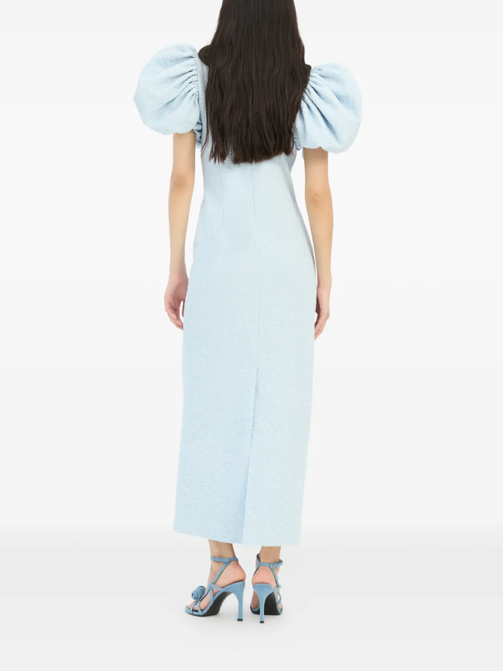 ROTATE BIRGER CHRISTENSEN Midi-jurk met pofmouwen Blauw