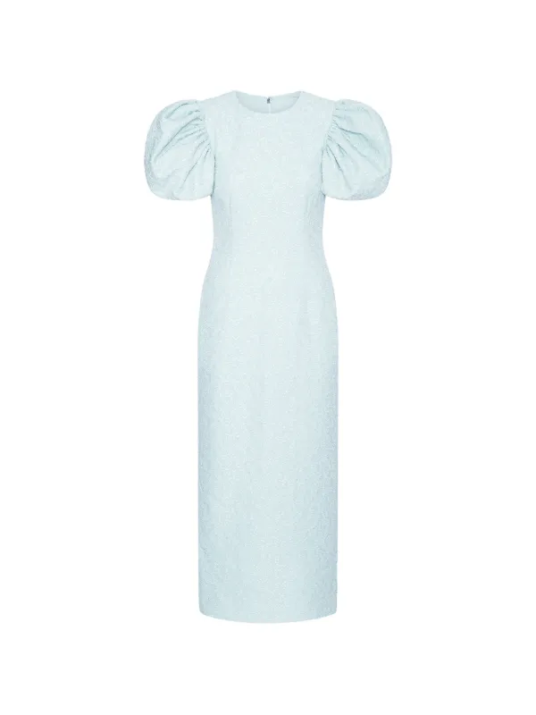 rotate puff sleeve midi dress Rotate By Birger Christensen Puff-sleeve Midi Dress