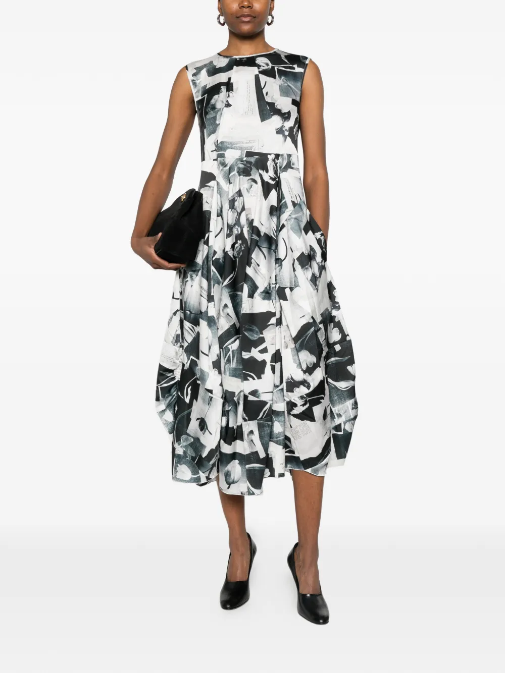  High Sparky Print Midi Dress - White 