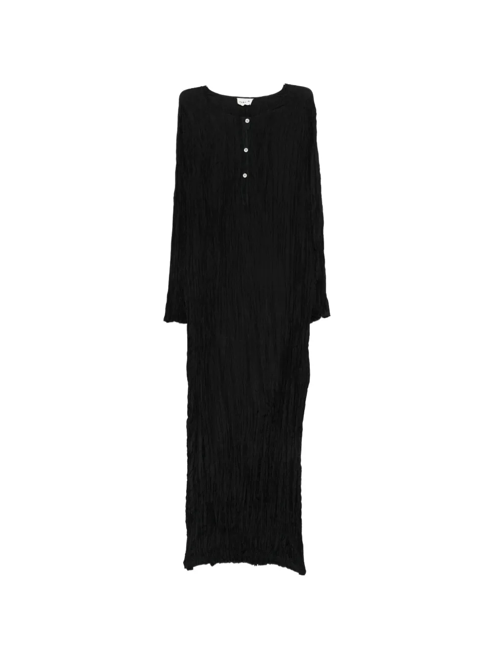 P.A.R.O.S.H. button-fastening textured midi dress - Nero