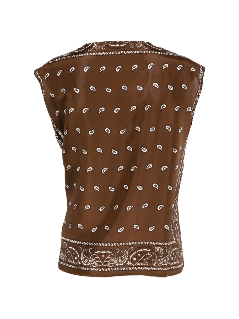  P.a.r.o.s.h. Bandana Print Tie Blouse - Brown 