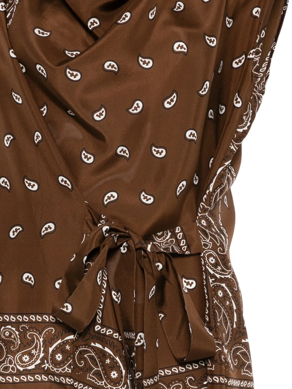  P.a.r.o.s.h. Bandana Print Tie Blouse - Brown 