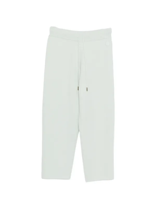 Moncler Wool & Cashmere Blend Cropped Jogging Trousers in Green