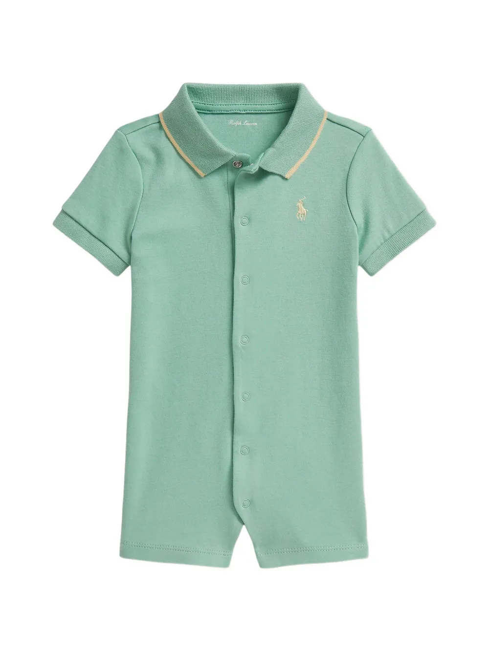 POLO RALPH LAUREN KIDS logo-detail buttoned shortall - Verde