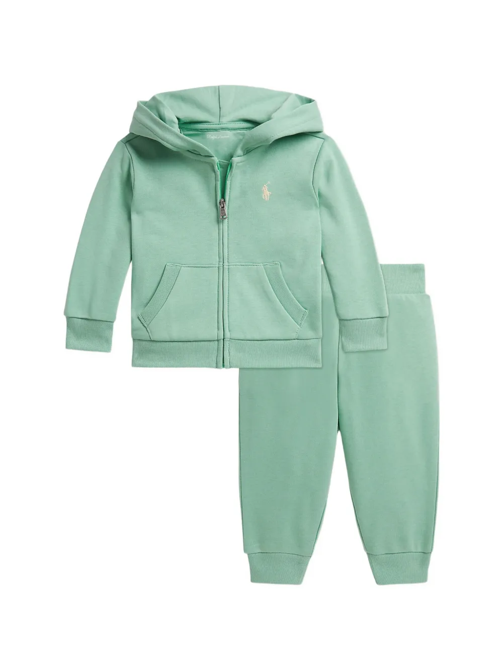 POLO RALPH LAUREN KIDS French Terry full-zip tracksuit set - Verde