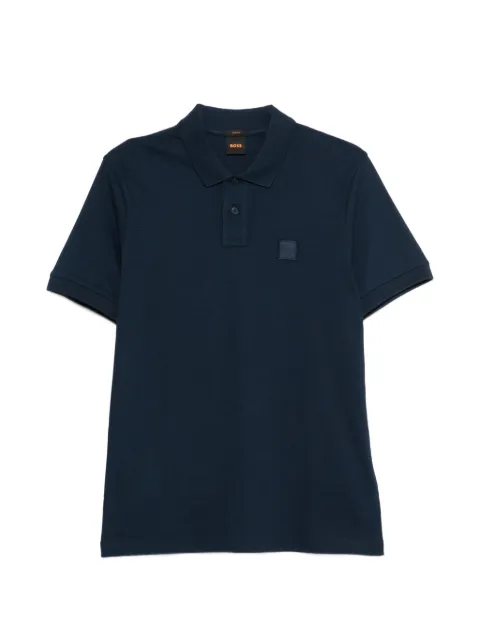 BOSS short-sleeve square-patch polo shirt