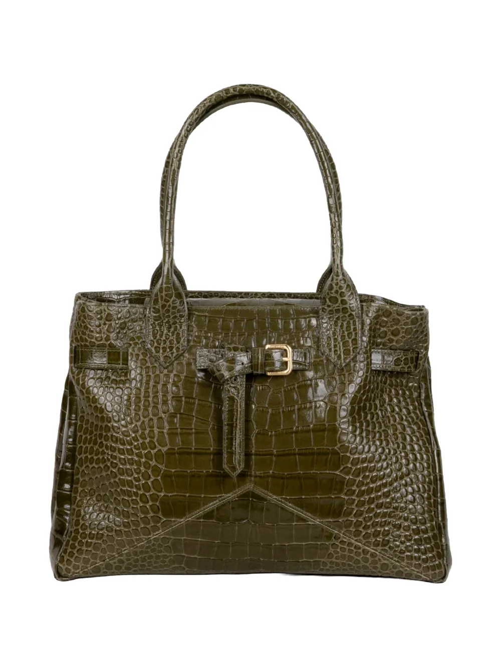 Ballantyne medium Kate buckle embossed shoulder bag - Verde