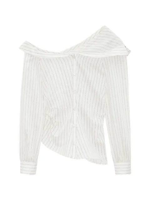 OCCLEUS Myla striped off-shoulder shirt