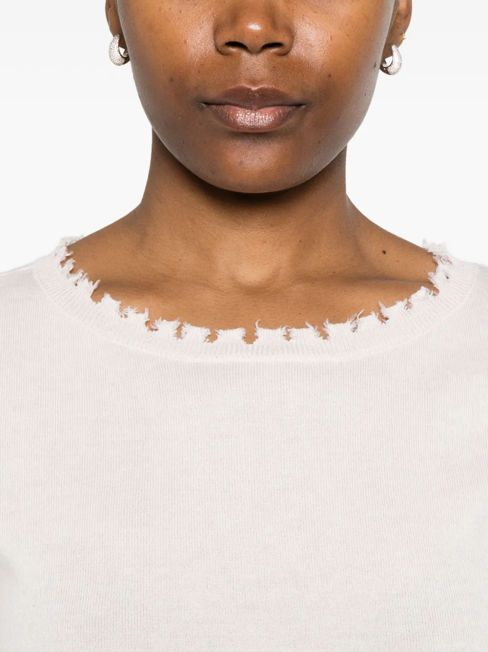 Scalloped Short-Sleeve Sweater