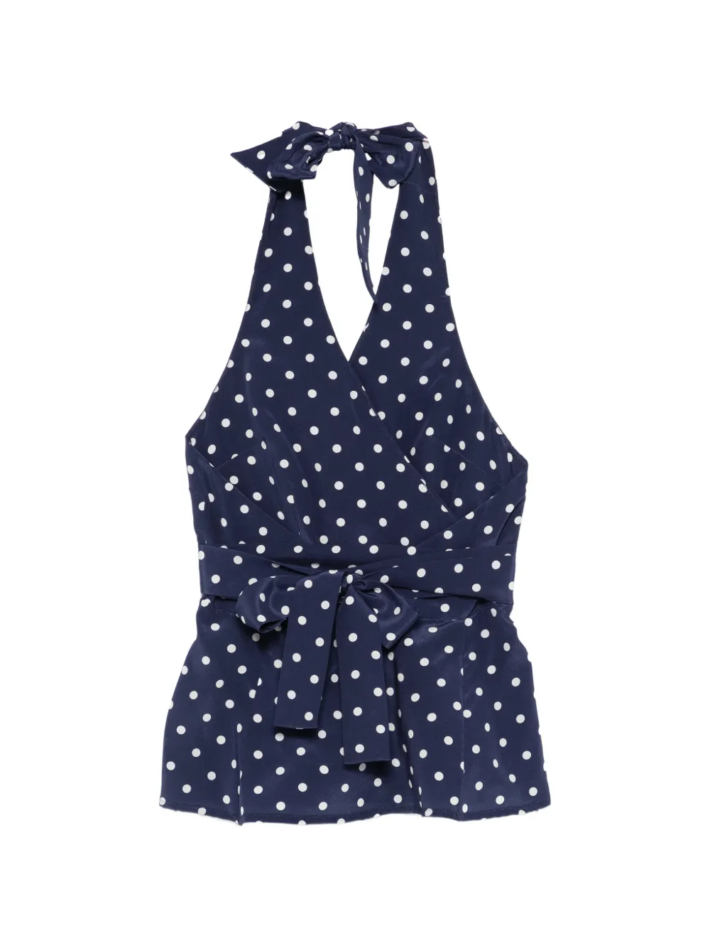  P.a.r.o.s.h. Polka-dot Halter Top - Blue 