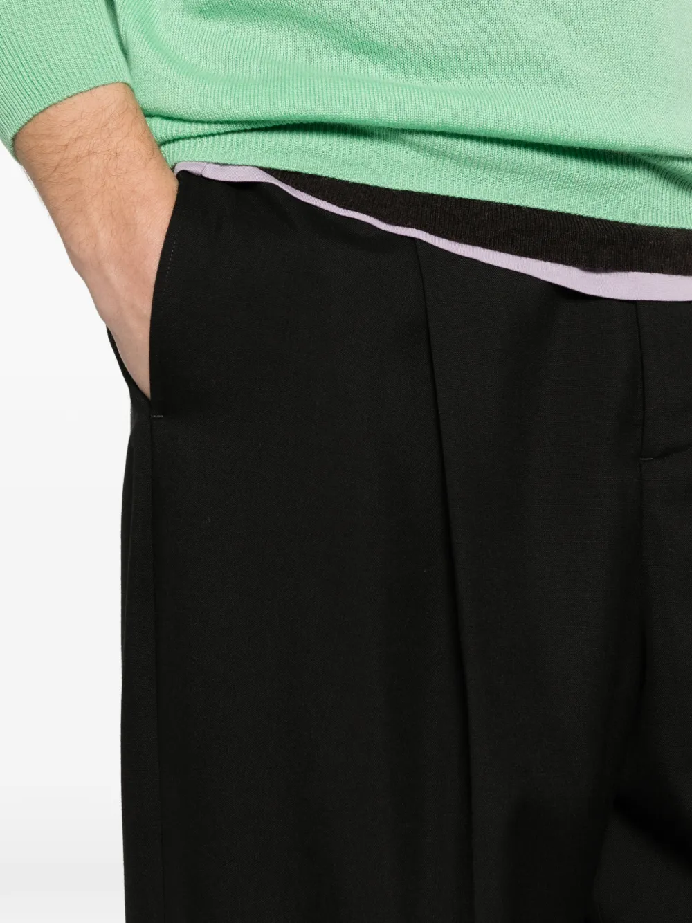 Cuffed Pleated Trousers