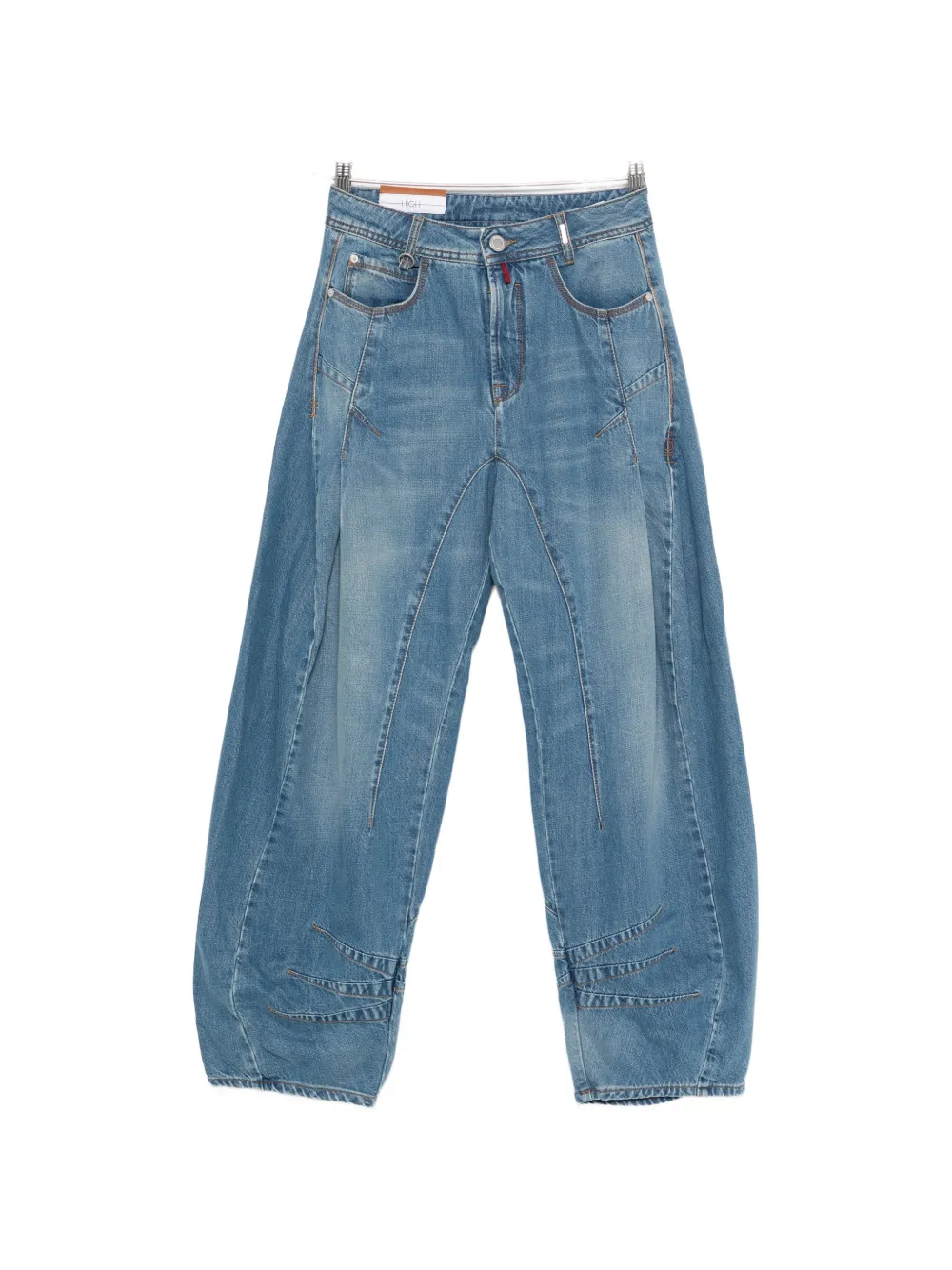 High Cheer Up contrast-stitching jeans - Blu