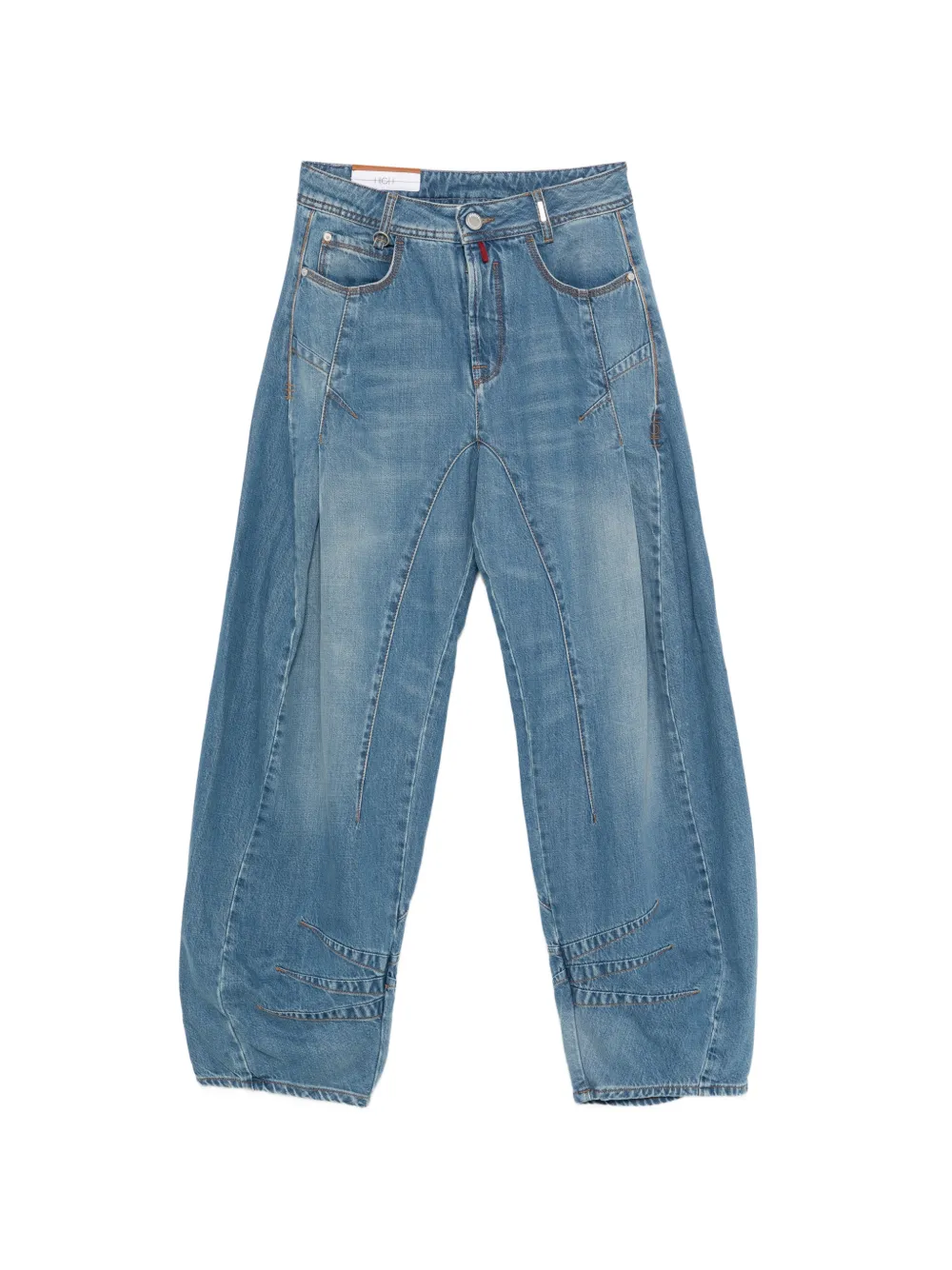 High Cheer Up contrast-stitching jeans - Blu