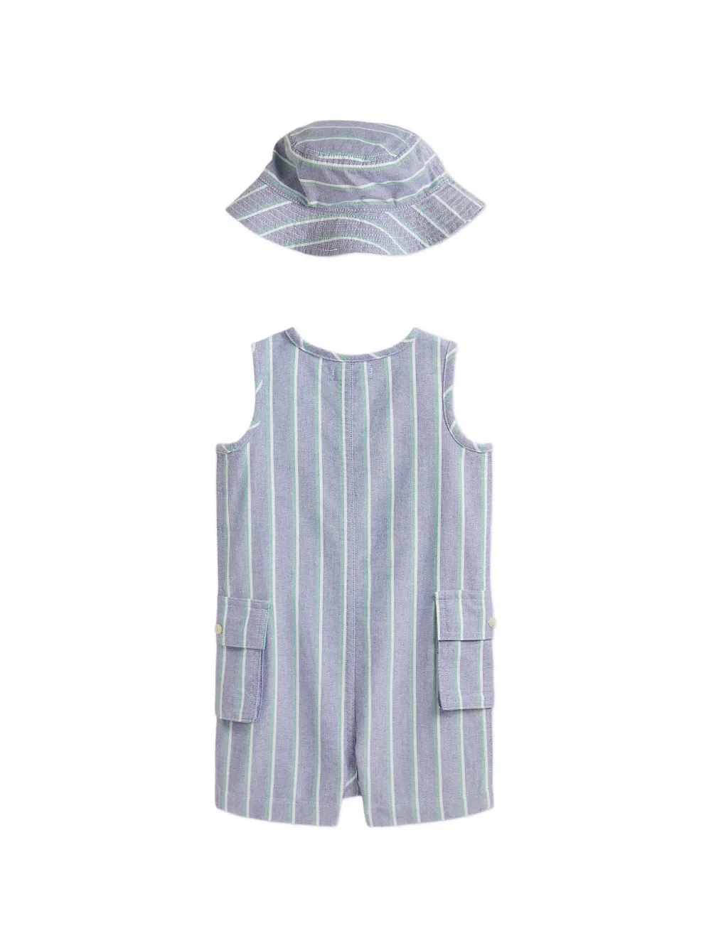 POLO RALPH LAUREN KIDS ストライプ ロンパース セット | ブルー