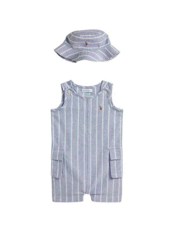 POLO RALPH LAUREN KIDS ストライプ ロンパース セット | ブルー 