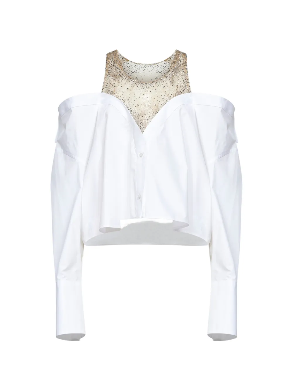 Giuseppe Di Morabito crystal off-the-shoulder blouse - Bianco