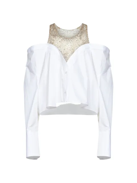 Giuseppe Di Morabito Schulterfreie Bluse mit Kristallen