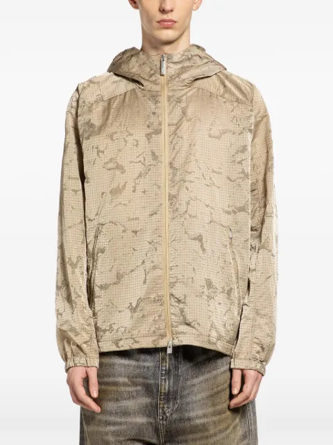 Laminar hooded short jacket