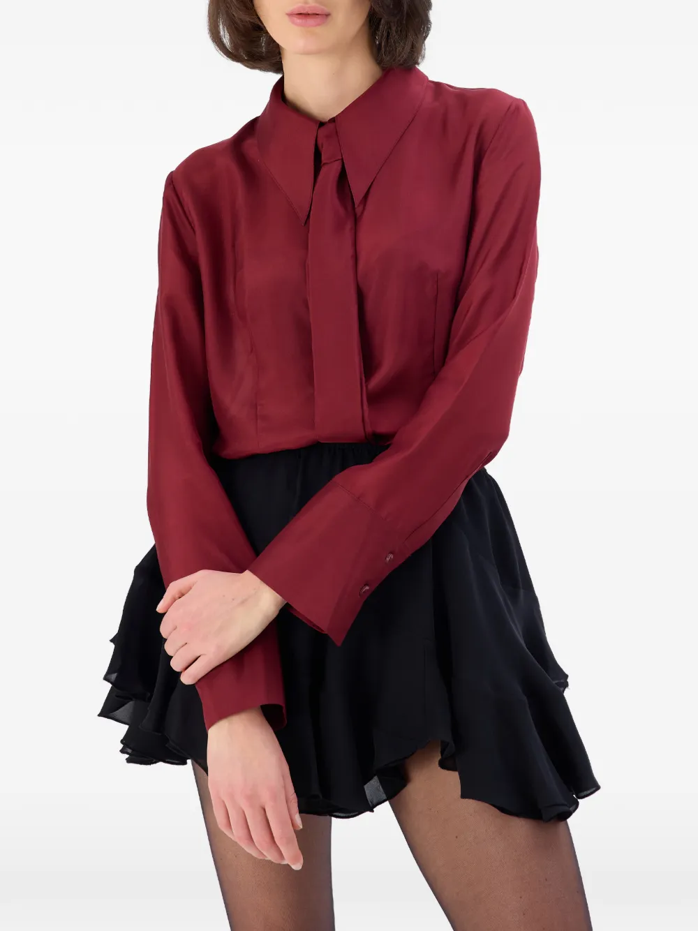 OCCLEUS Charli zijden blouse Rood