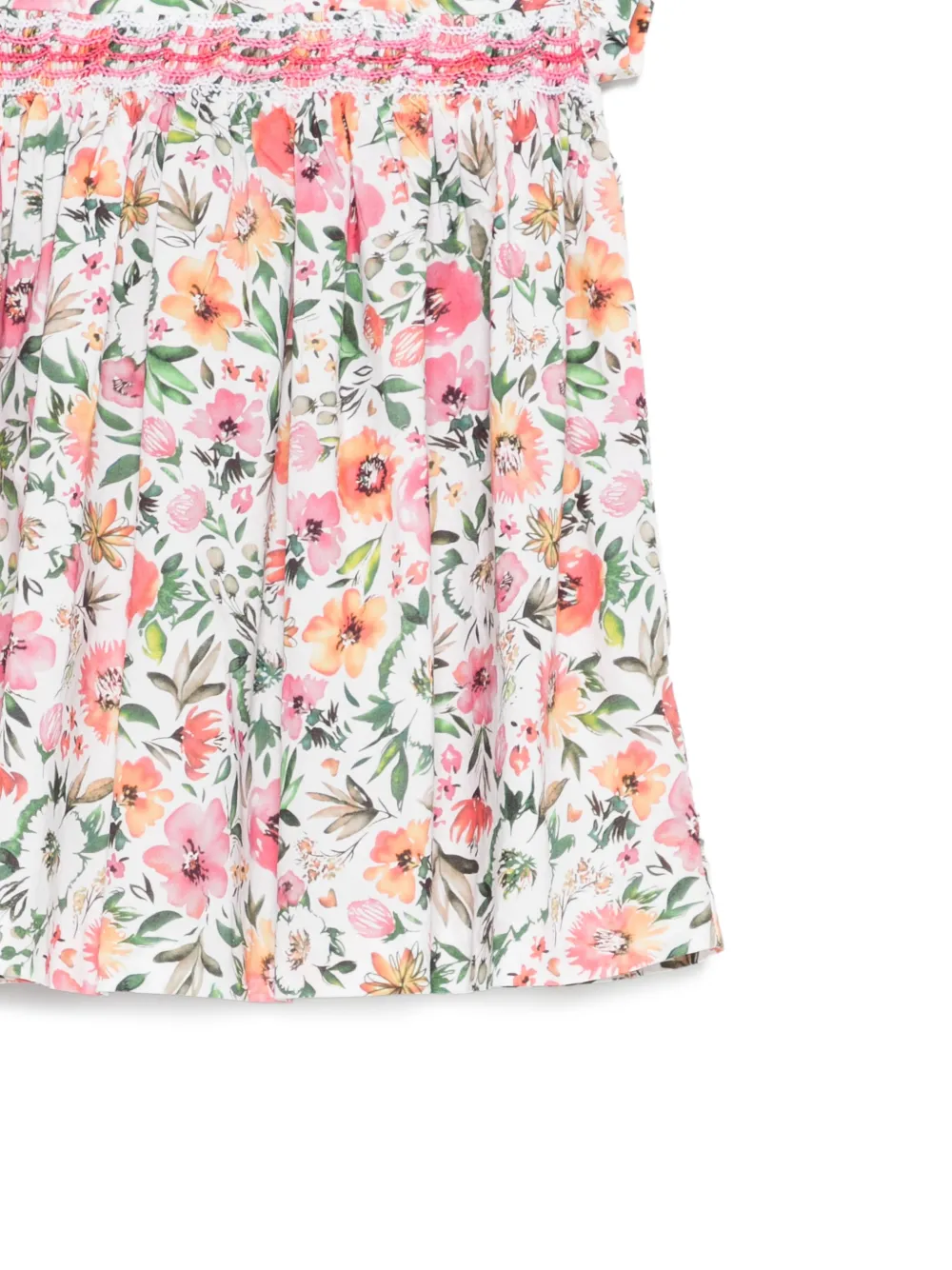 Siola Jurk met Peter Pan kraag en bloemenprint Wit