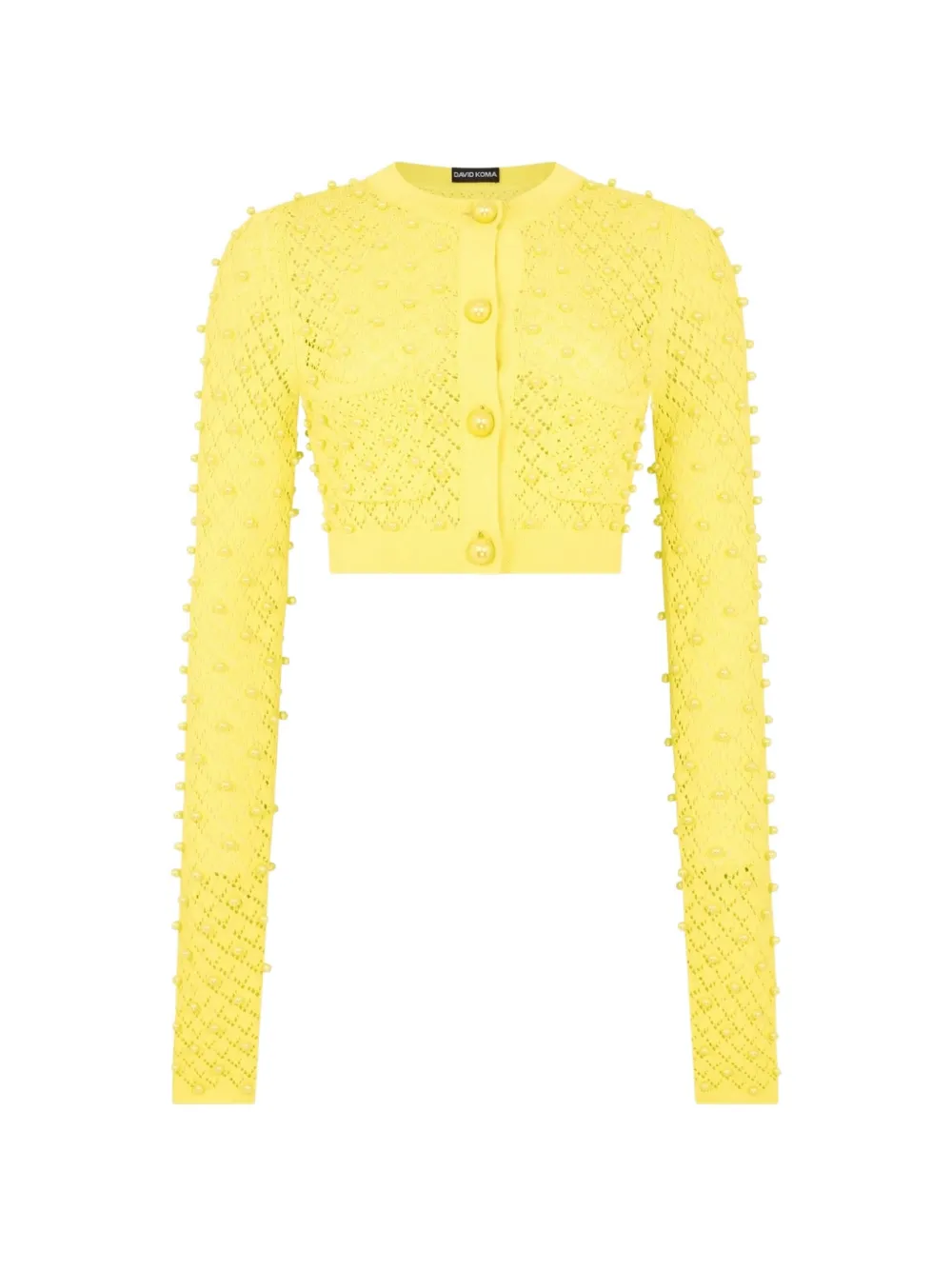 David Koma button embellished cardigan - Yellow