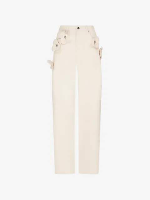 David Koma pantalones de mezclilla 3D Flower