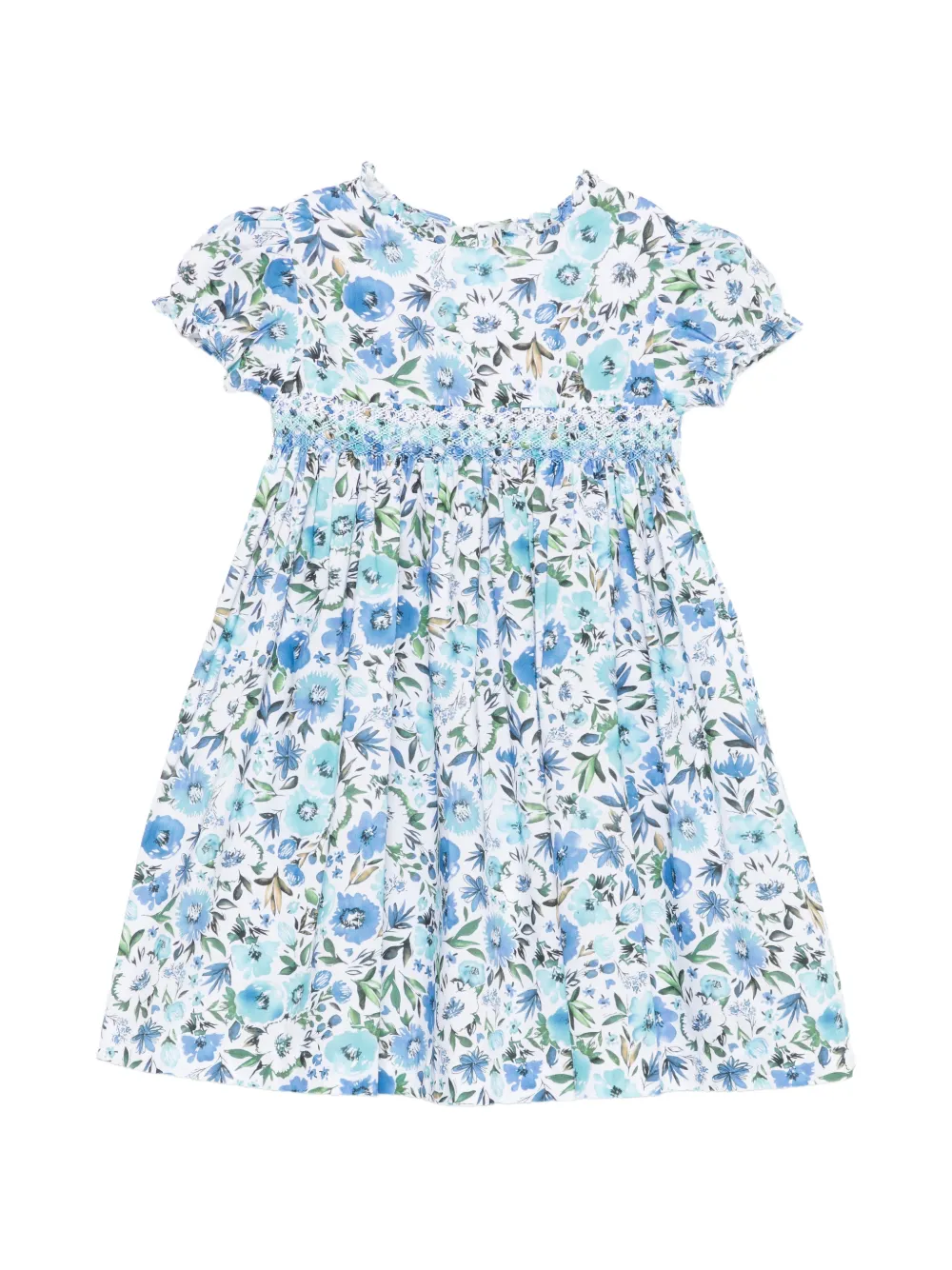 Siola floral-print smocked dress - Bianco