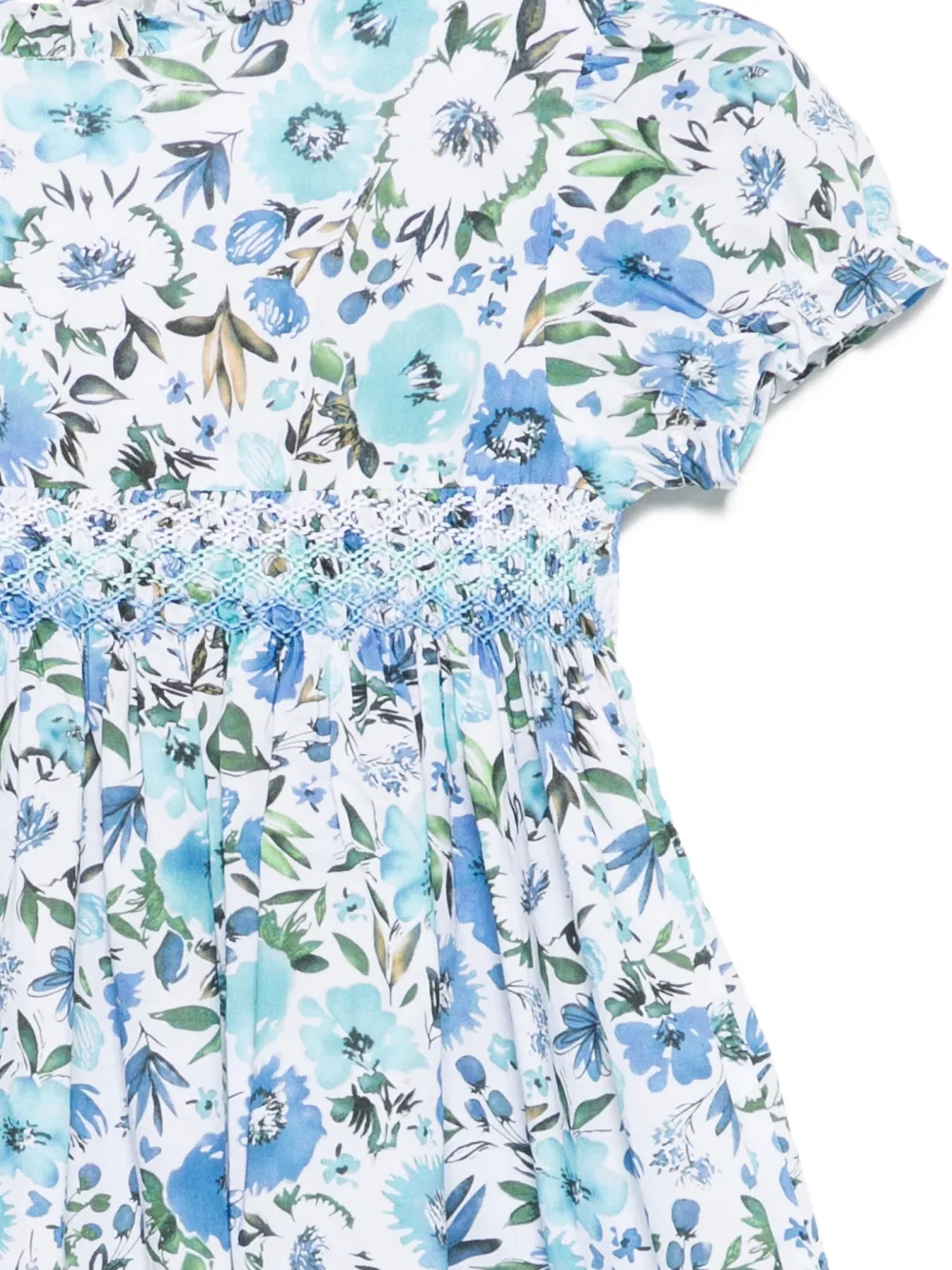  Siola Floral-print Smocked Dress - White 