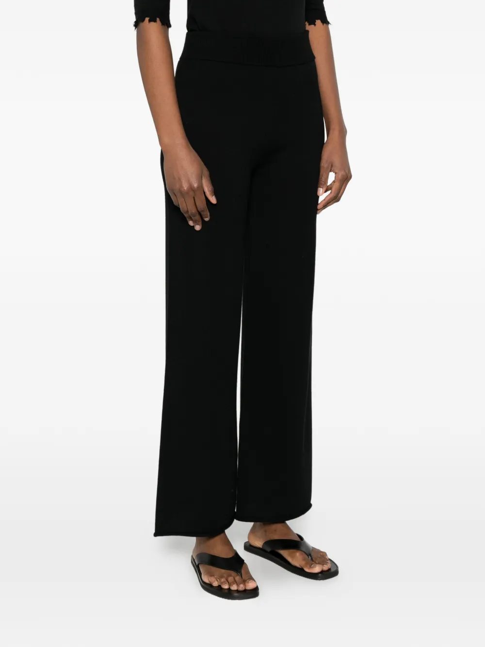  Philo-sofie Ribbed Wide-leg Trousers - Black 
