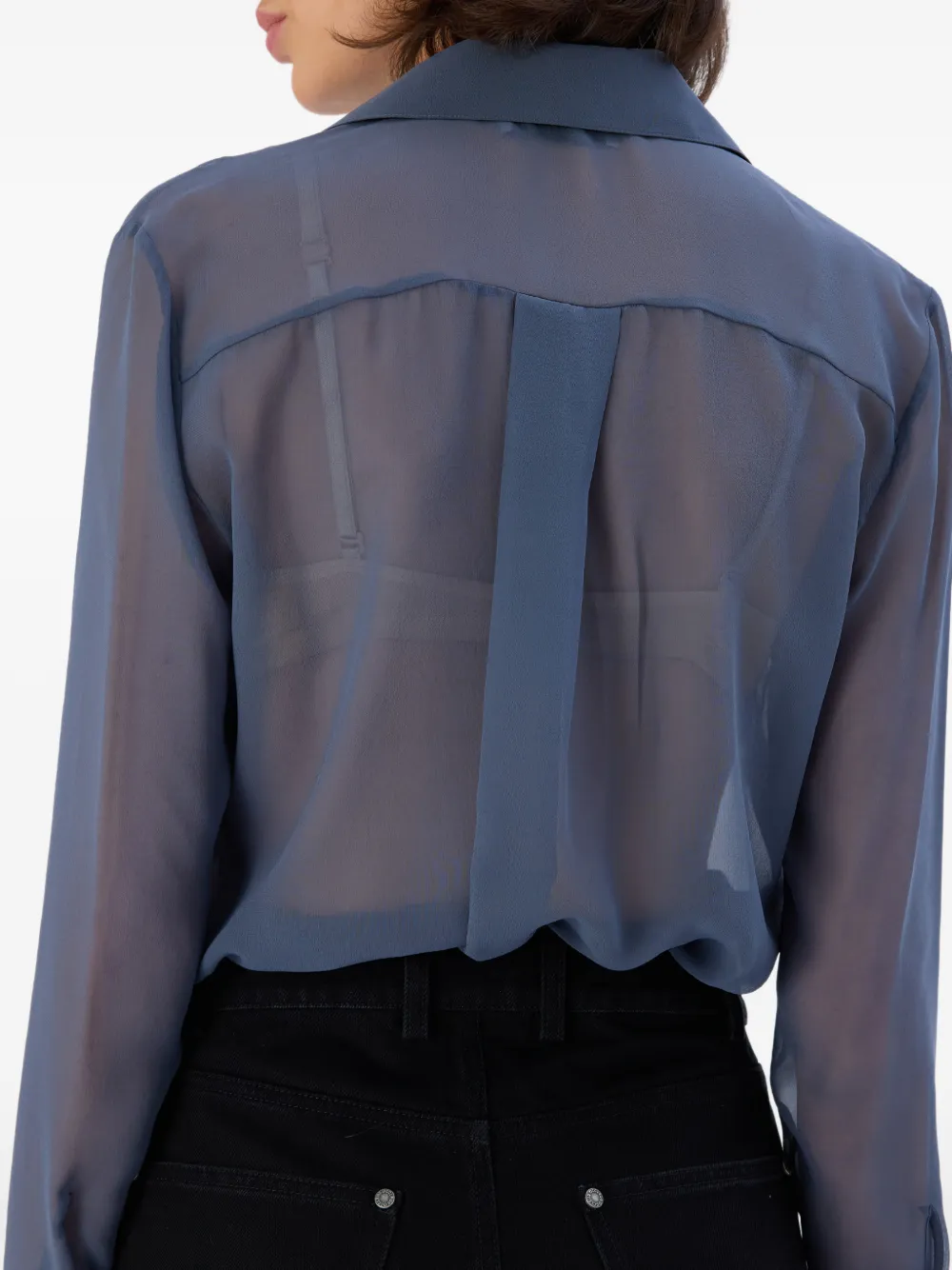 OCCLEUS Roxy blouse met ruches Blauw