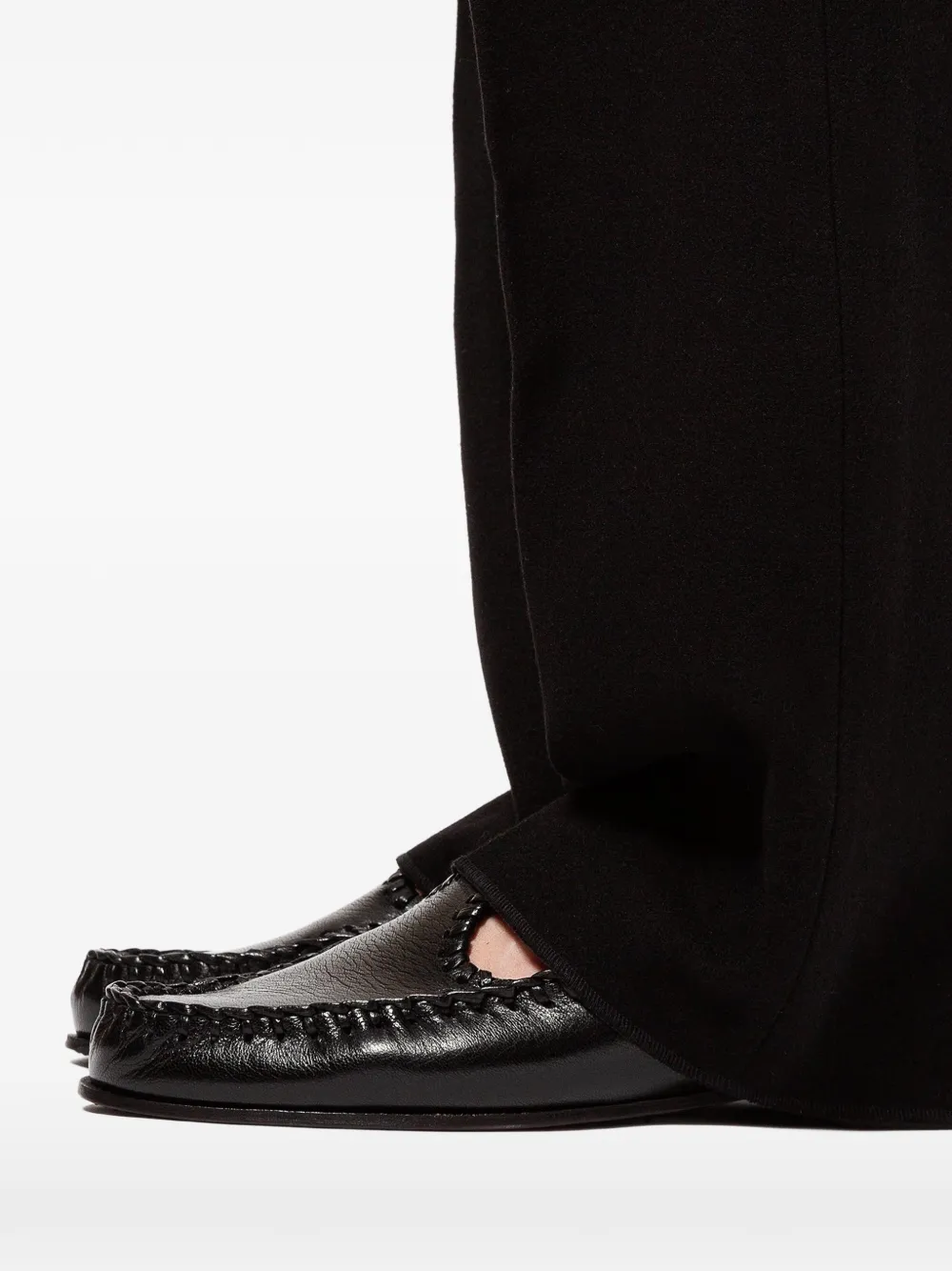 Hereu ALCOVER SUPPLE Shiny loafers met gevlochten T-bandje Bruin