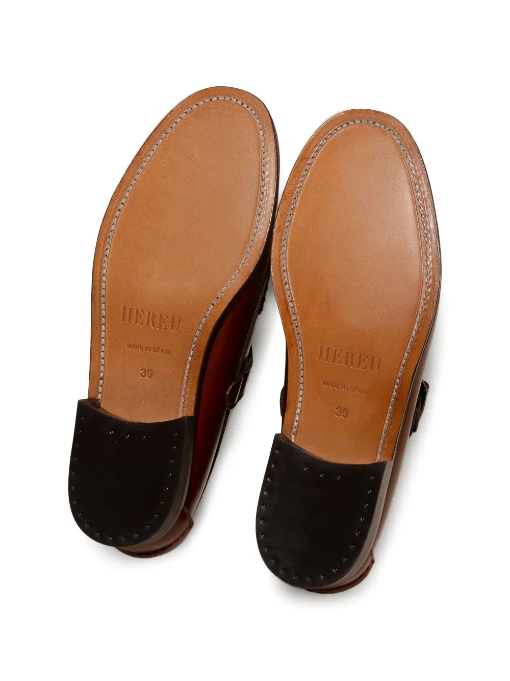 Hereu ALBER loafers met T-bandje en gesp Bruin