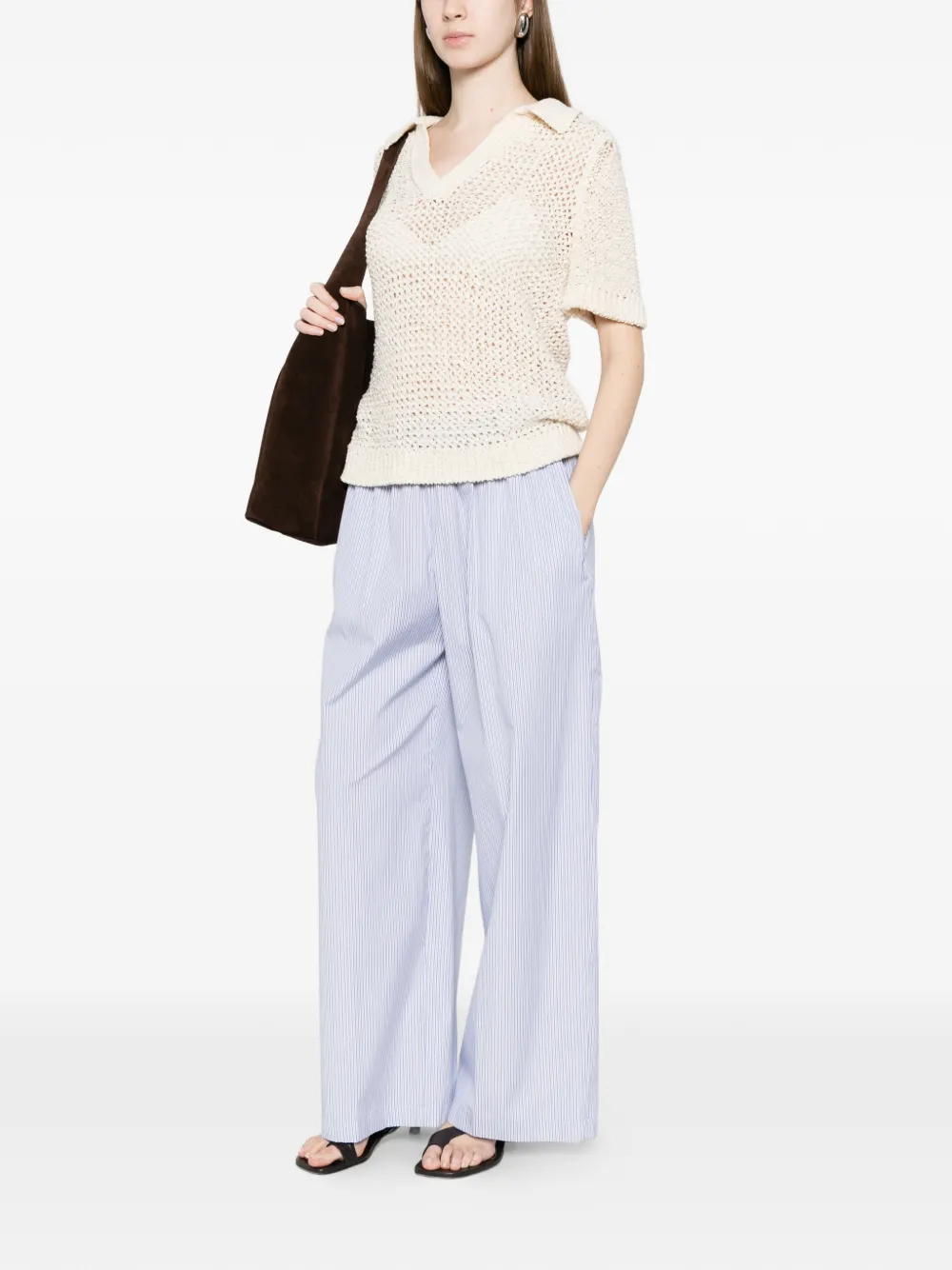  Aspesi Pantaloni A Righe - Bianco 