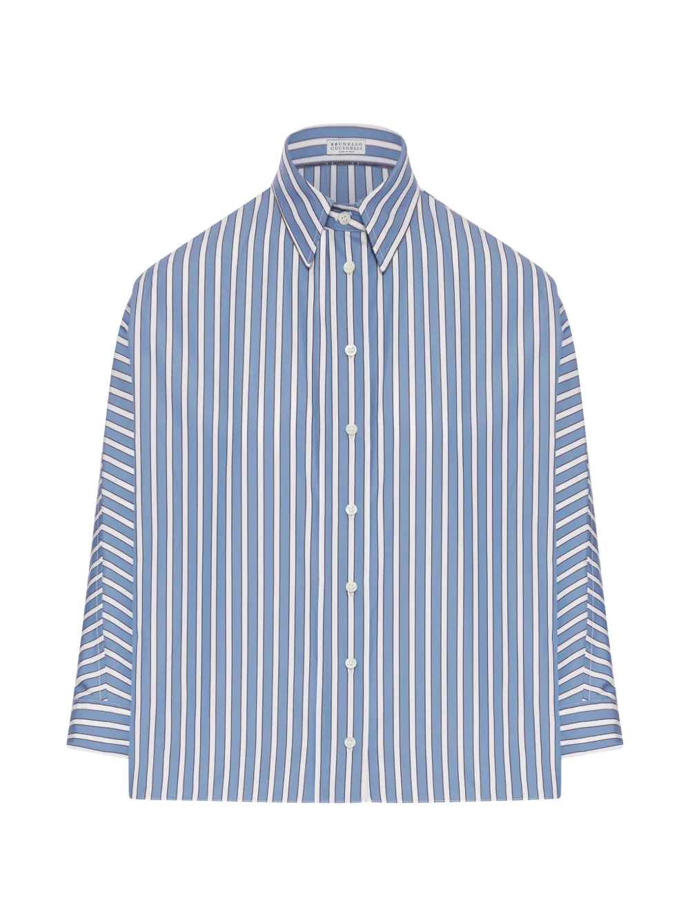 Brunello Cucinelli striped button shirt - Blu