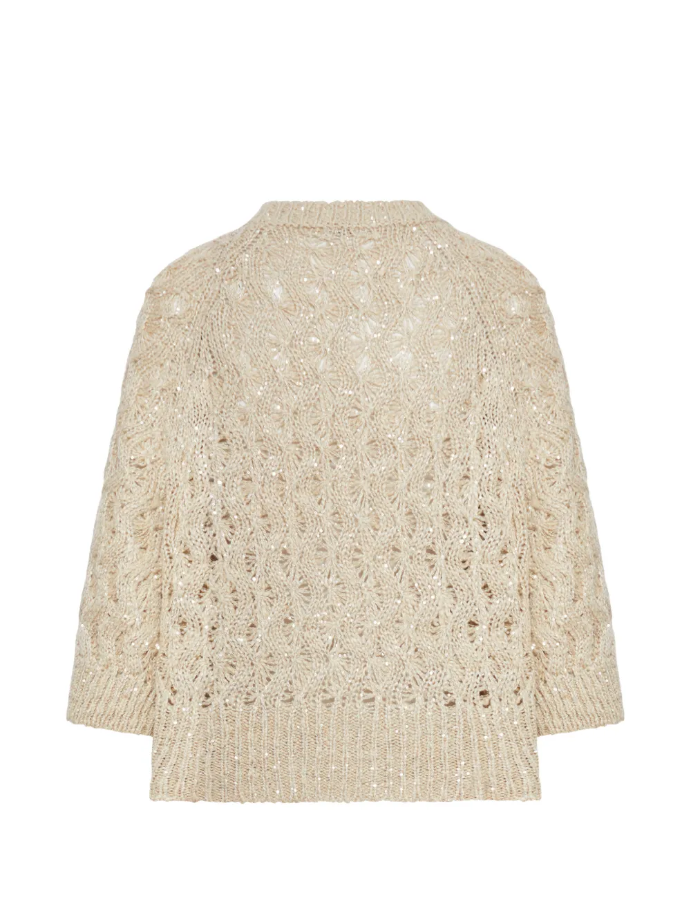  Brunello Cucinelli Open-work Sequin Sweater - Neutrals 
