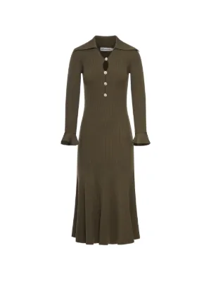 slim fit dress slacks City Girl Green Gold Button Wrap Front Mini Dress