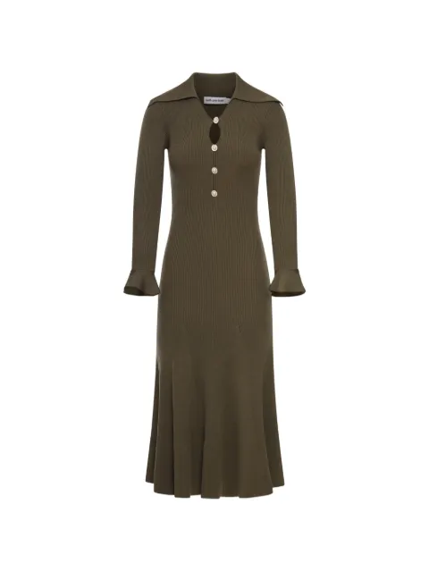 Self-Portrait فستان ميدي بياقة كبيرة وبأزرار