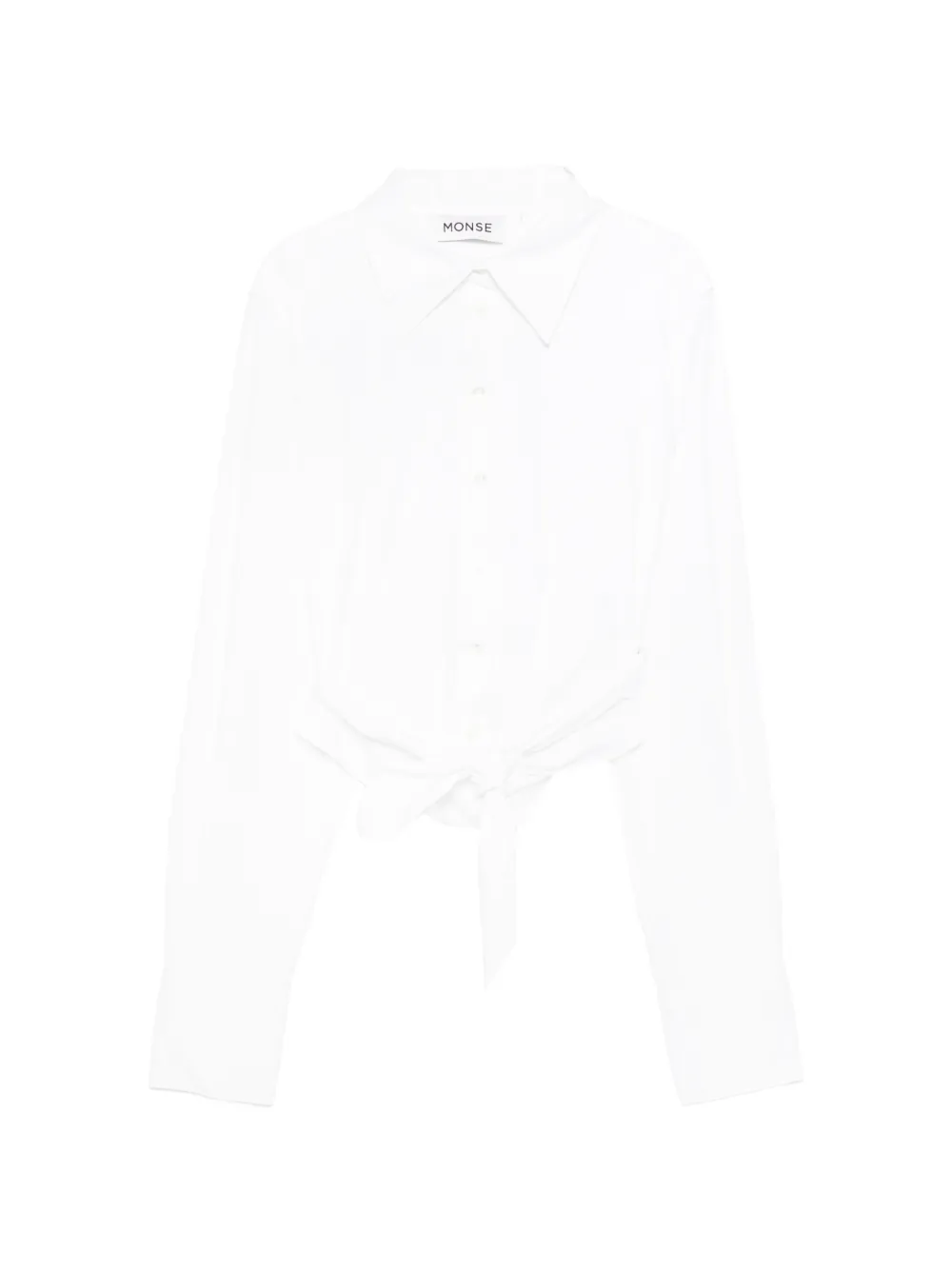 Monse Wrap Cropped Shirt In White