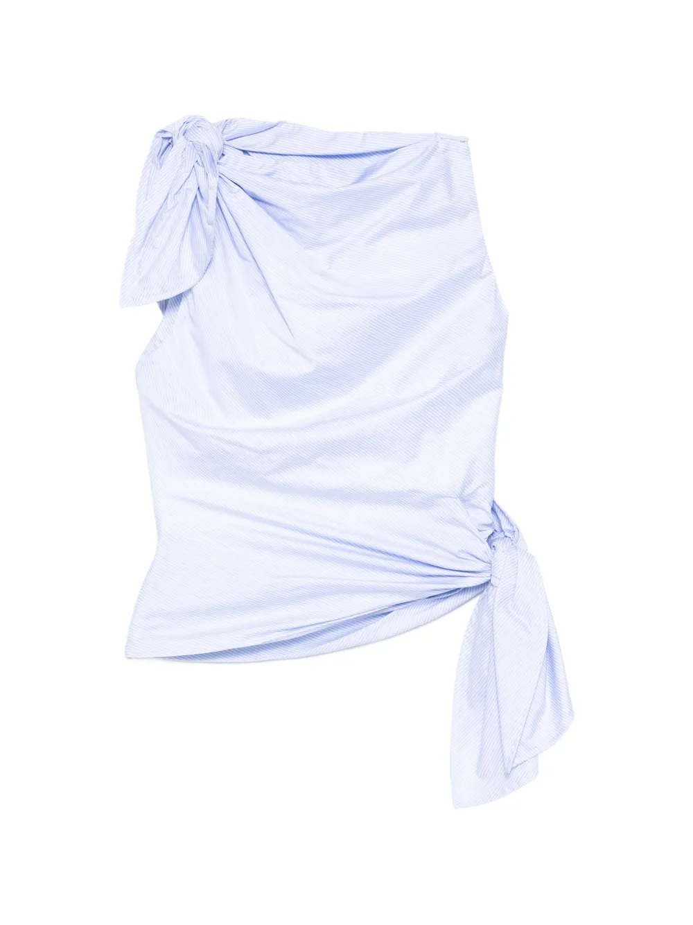 Monse bow drape shirting top - Blu