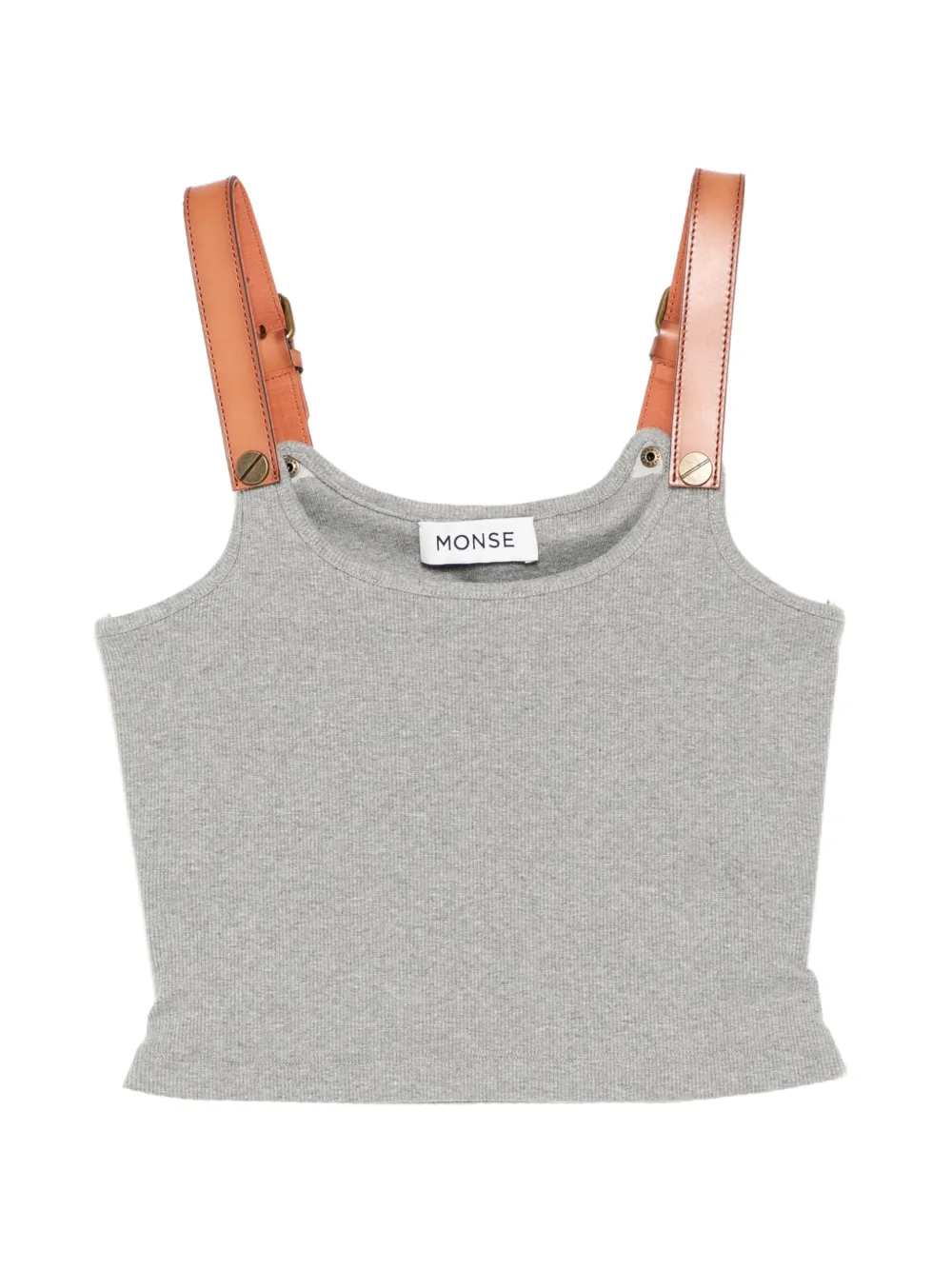 Monse leather harness tank top - Grigio