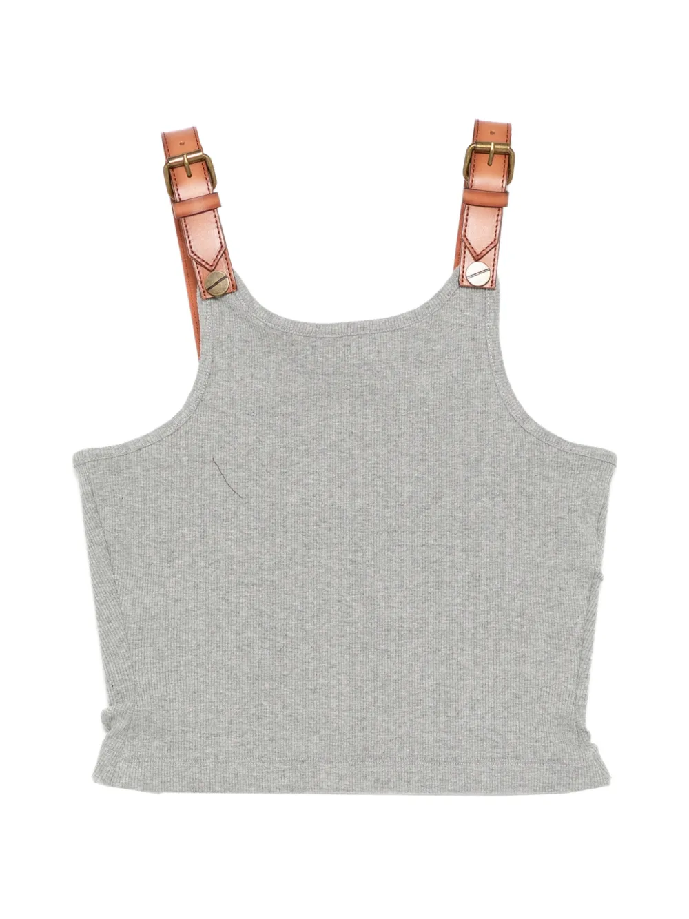  Monse Leather Harness Tank Top - Grey 