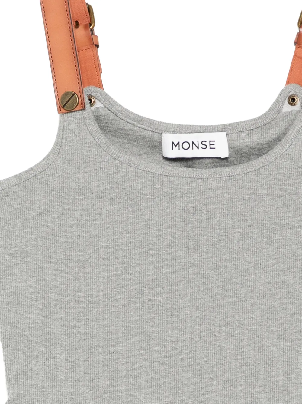  Monse Leather Harness Tank Top - Grey 