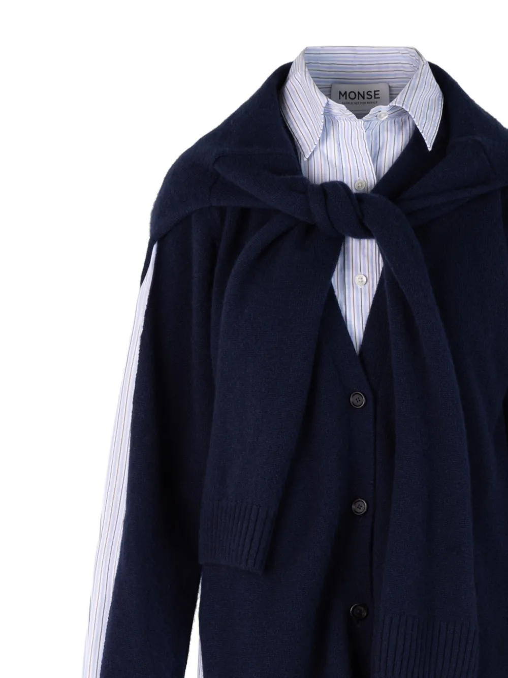 Monse Combo gebreide blousejurk Blauw