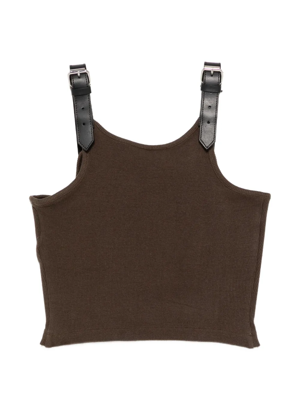  Monse Leather Harness Tank Top - Brown 